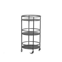 Mayco Mini Kitchen Serving Trolley 3 Tier Metal Round Bar Food Service Cart with Wheels